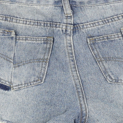 Preworn Womens Blue 100% Cotton Boyfriend Shorts Size S Regular Zip