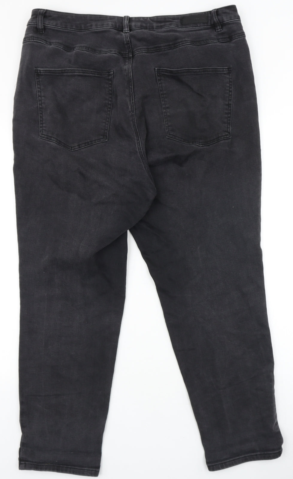 Simply Be Womens Black Cotton Straight Jeans Size 20 Regular Zip