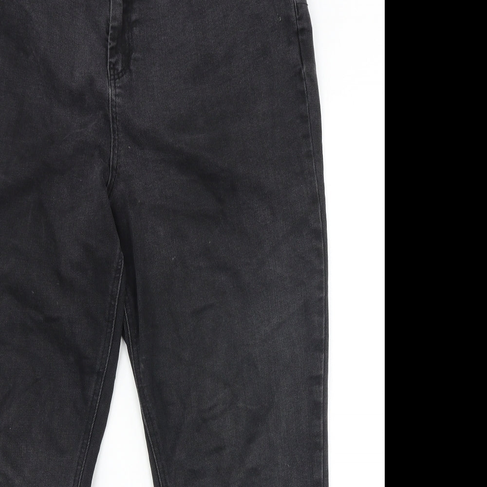 Simply Be Womens Black Cotton Straight Jeans Size 20 Regular Zip