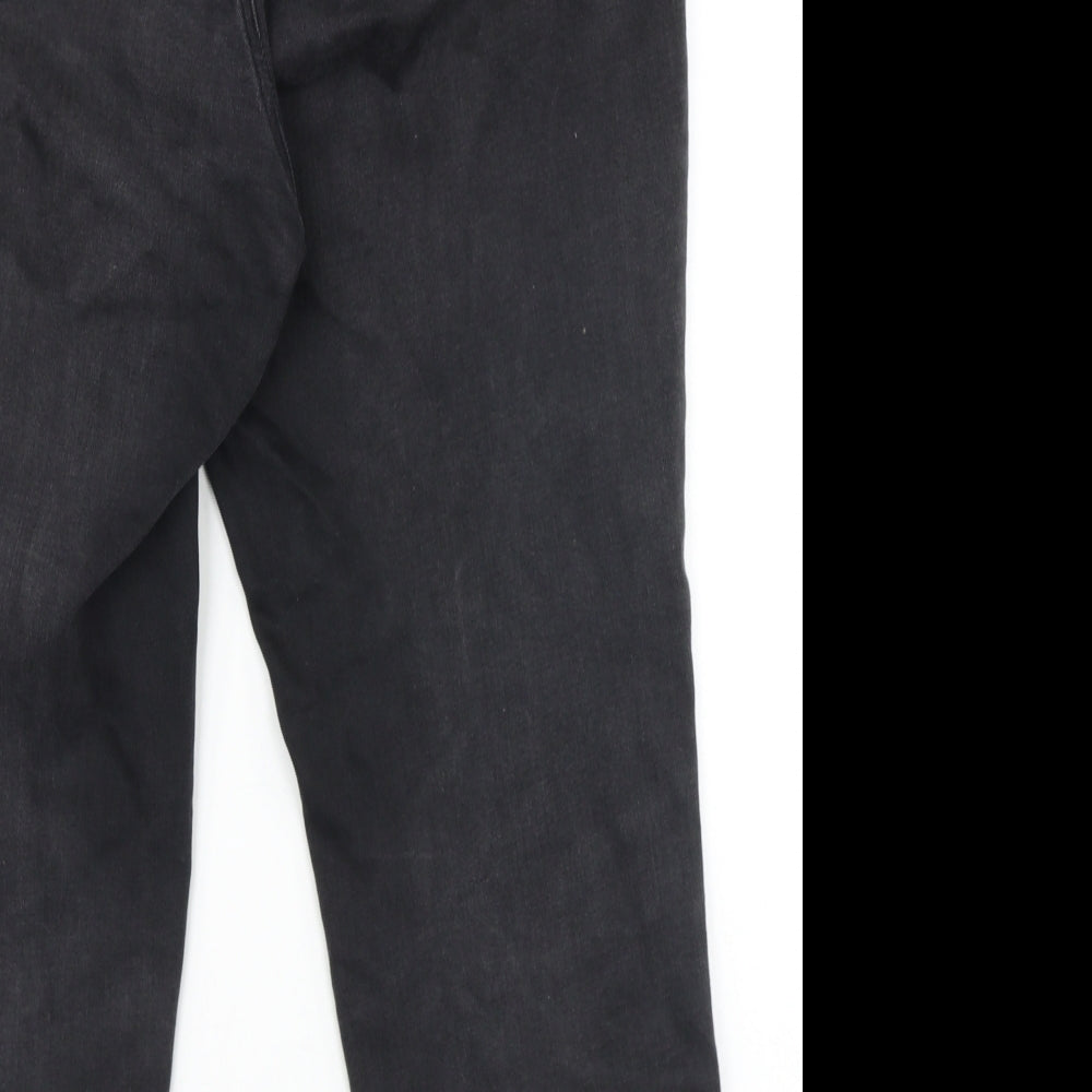 Simply Be Womens Black Cotton Straight Jeans Size 20 Regular Zip