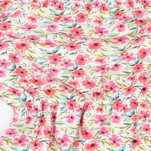 Papaya Womens Multicoloured Floral Polyester Basic Blouse Size 8 Off the Shoulder