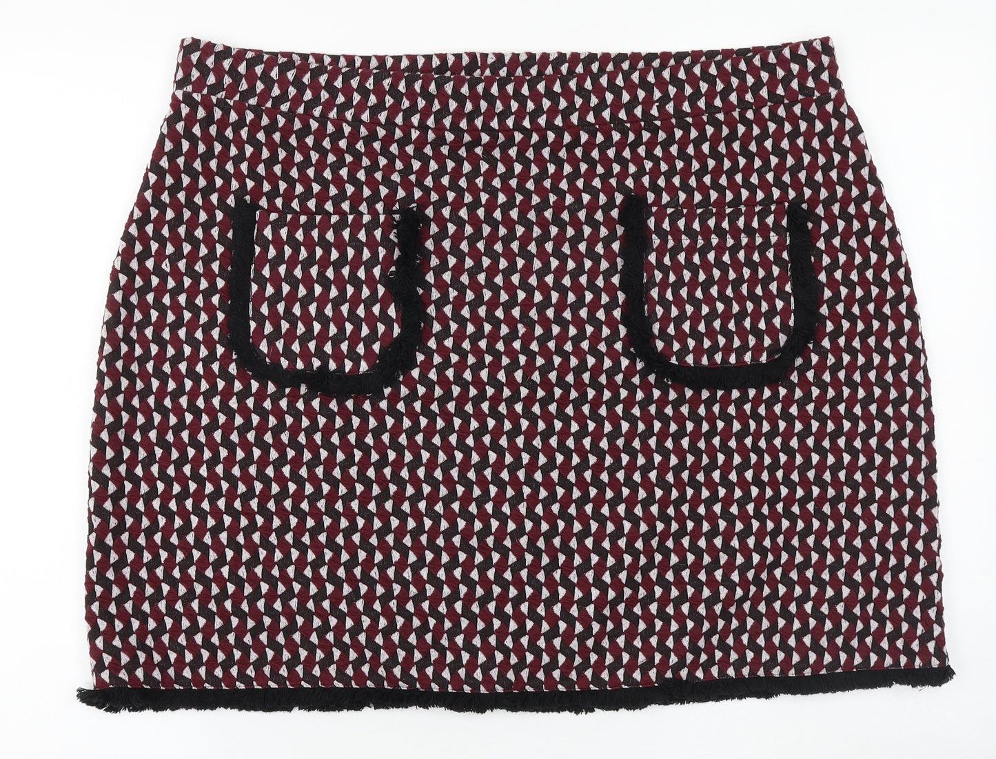 TU Womens Red Geometric Polyester Straight & Pencil Skirt Size 20