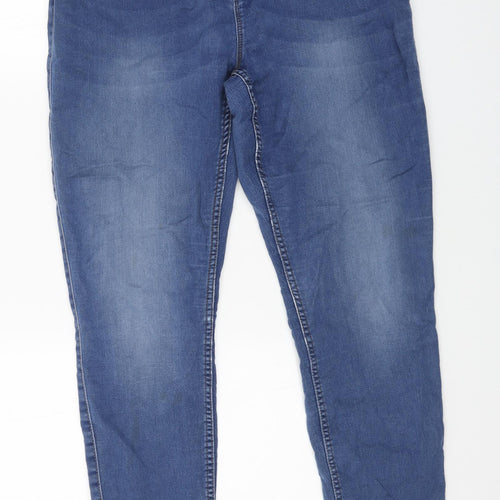 Preworn Womens Blue Cotton Skinny Jeans Size 2XL L31 in Regular Button