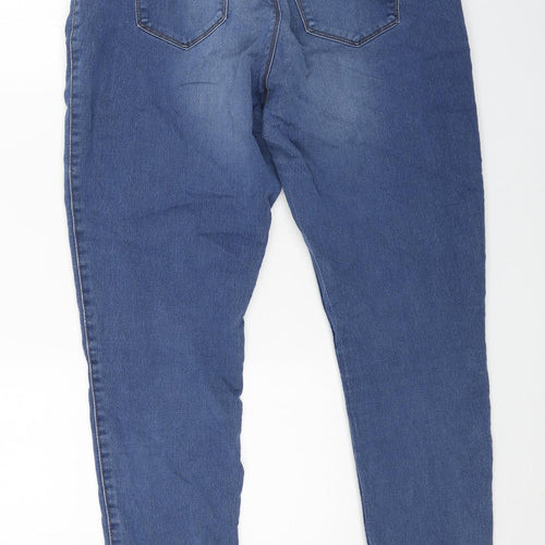 Preworn Womens Blue Cotton Skinny Jeans Size 2XL L31 in Regular Button