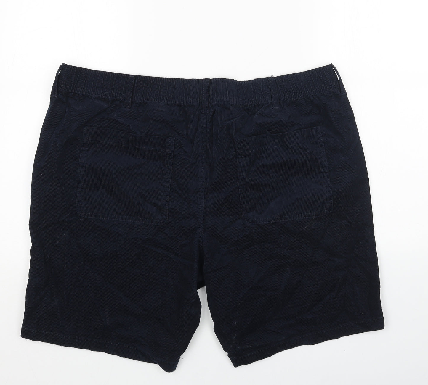 Marks and Spencer Mens Blue Cotton Chino Shorts Size XL L9 in Regular Button