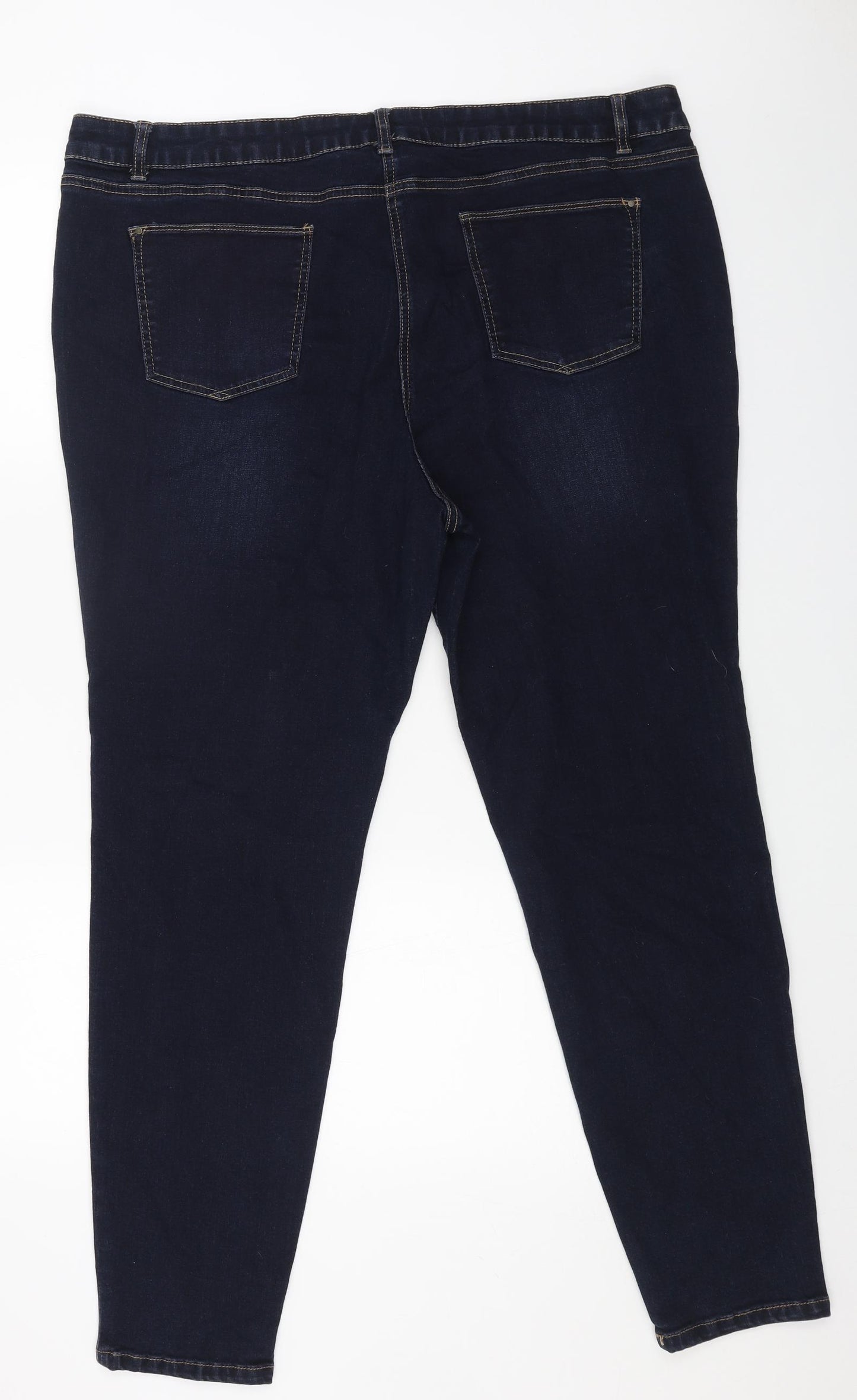 TU Womens Blue Cotton Skinny Jeans Size 22 L29 in Regular Button