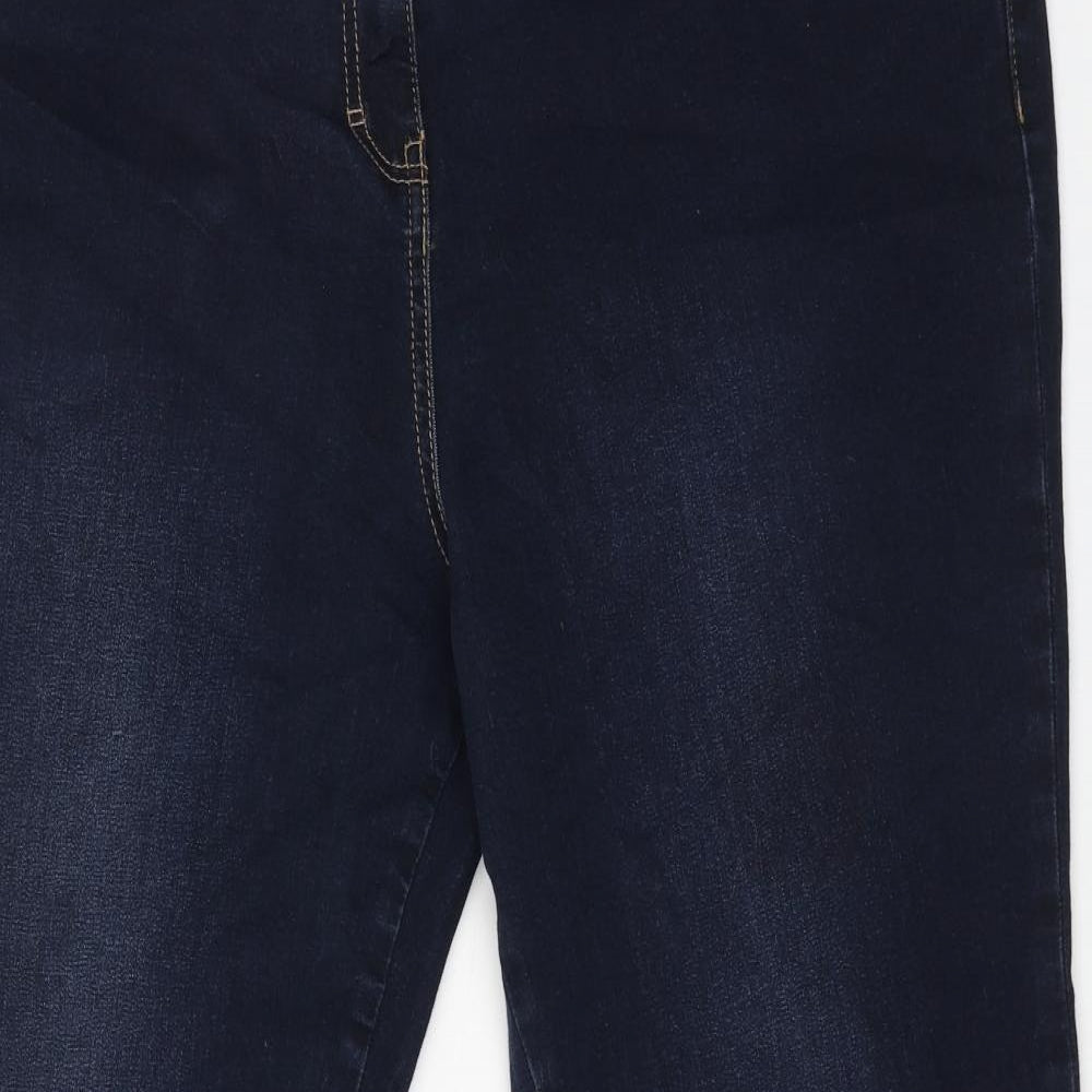 TU Womens Blue Cotton Skinny Jeans Size 22 L29 in Regular Button