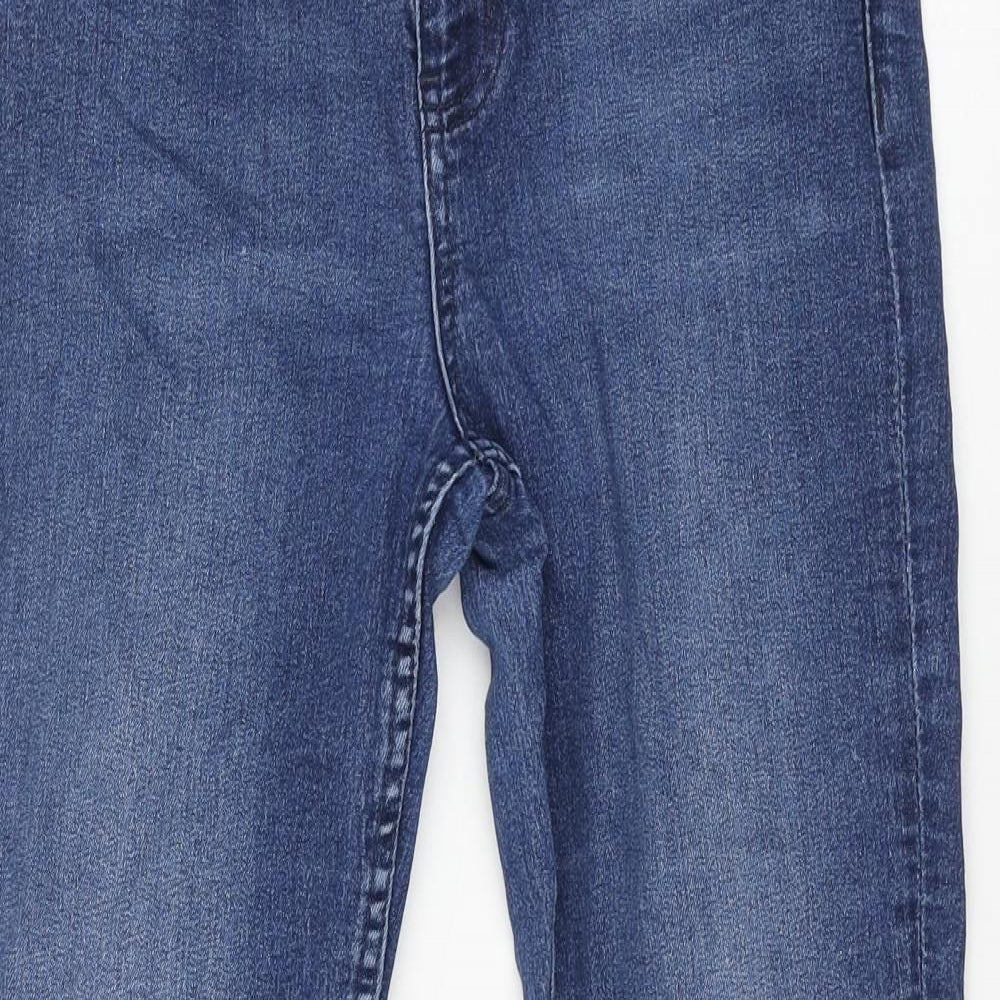 Marks and Spencer Womens Blue Cotton Skinny Jeans Size 10 L25 in Regular Button