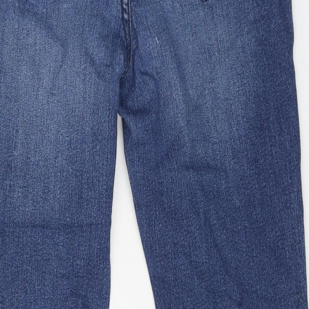 Marks and Spencer Womens Blue Cotton Skinny Jeans Size 10 L25 in Regular Button
