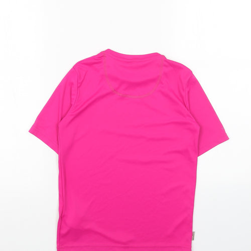 DECATHLON Girls Pink Polyester Basic T-Shirt Size 12 Years Round Neck Pullover