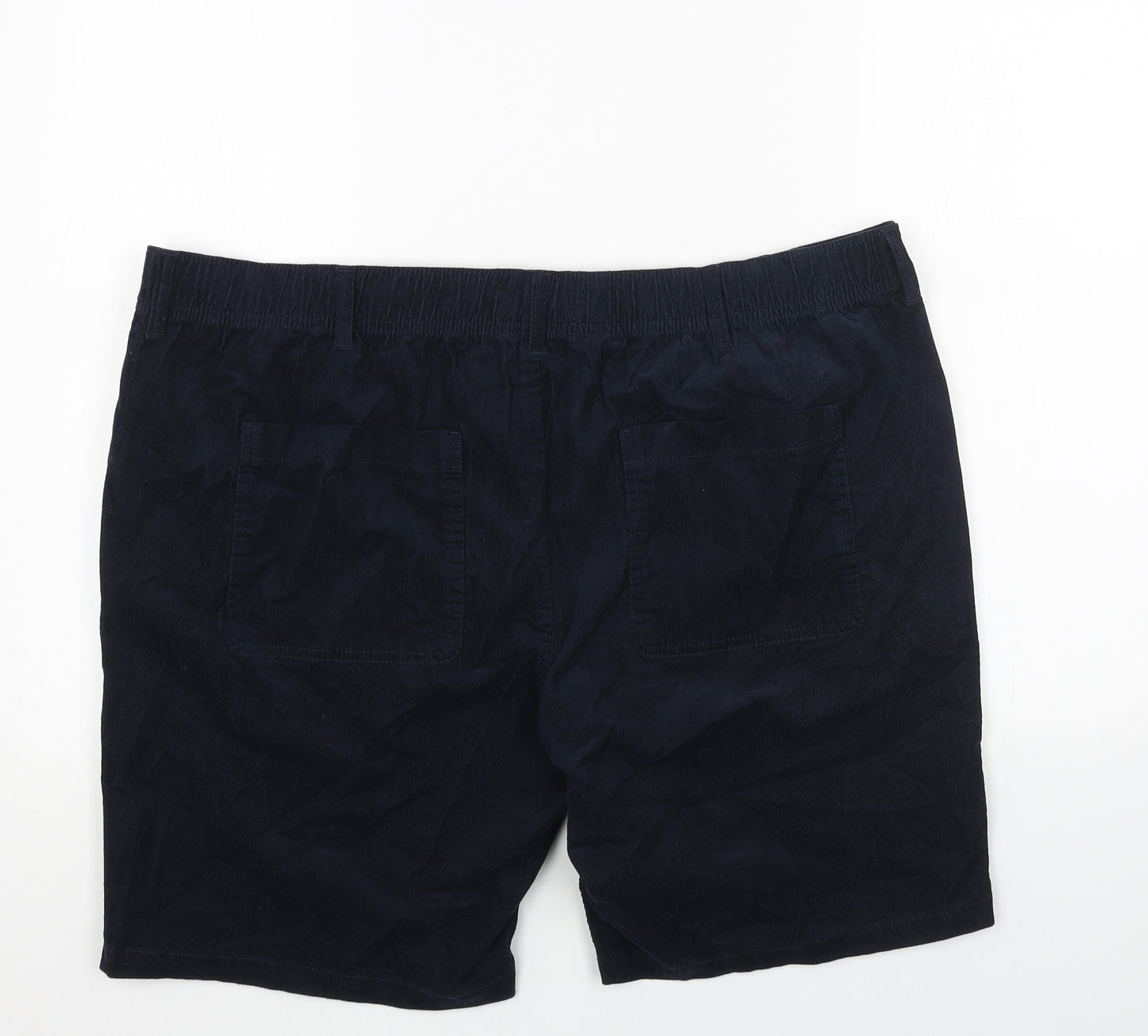 Marks and Spencer Mens Blue Cotton Chino Shorts Size 2XL L9 in Regular Button