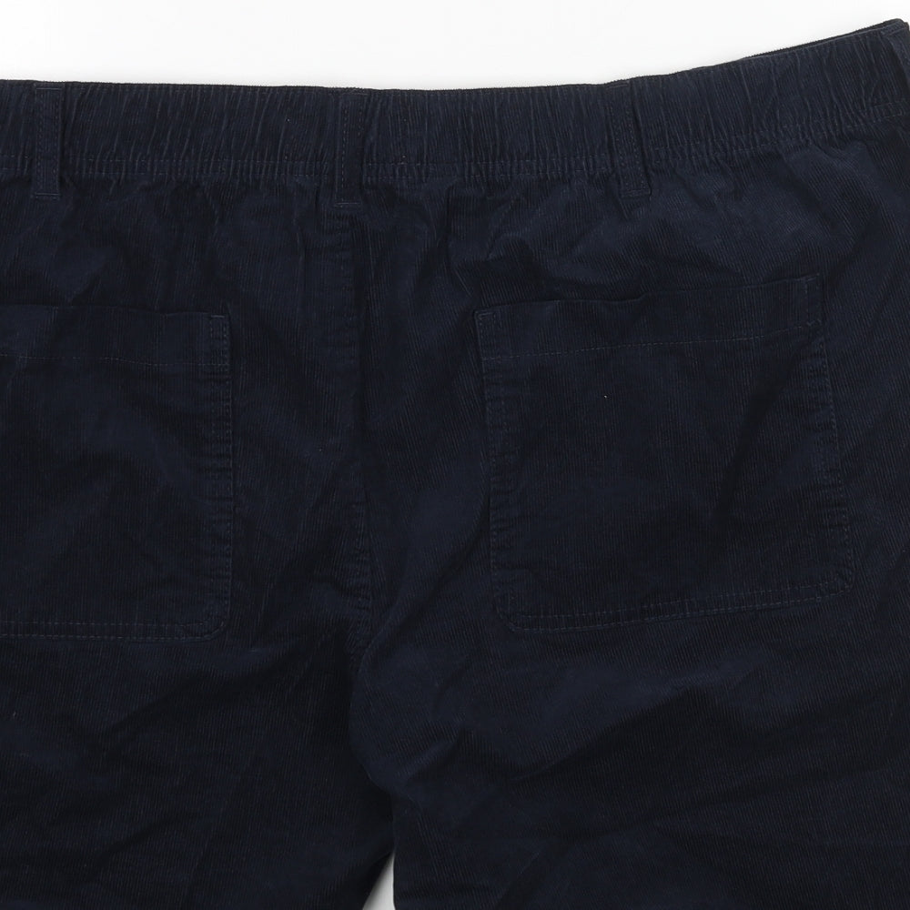 Marks and Spencer Mens Blue Cotton Chino Shorts Size 2XL L9 in Regular Button