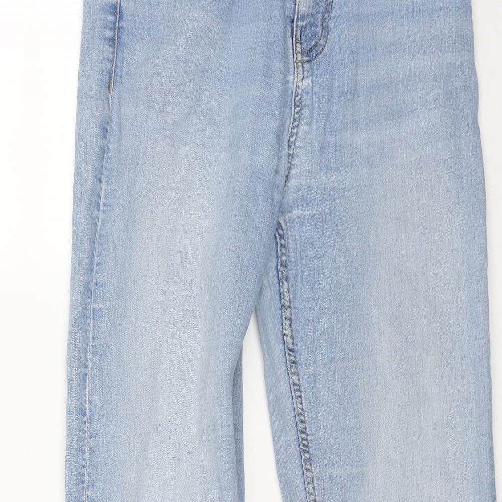 Marks and Spencer Womens Blue Cotton Straight Jeans Size 10 L30 in Regular Button