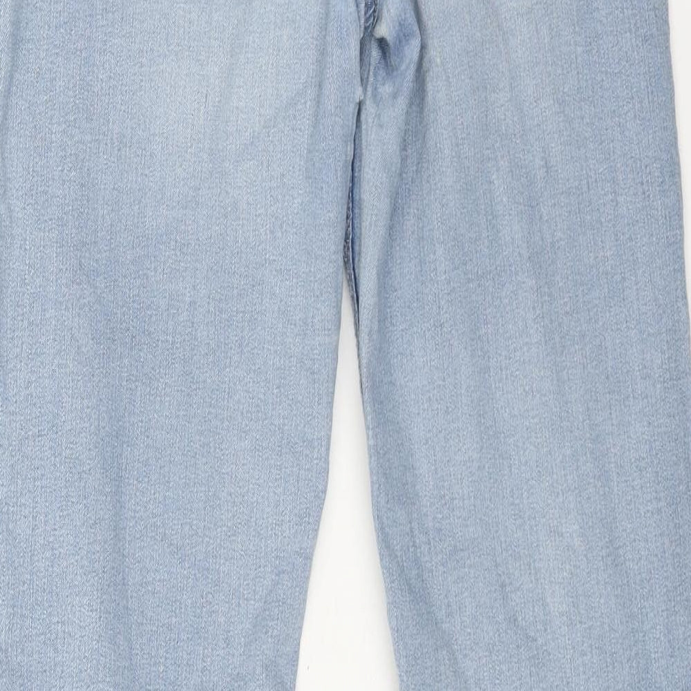 Marks and Spencer Womens Blue Cotton Straight Jeans Size 10 L30 in Regular Button
