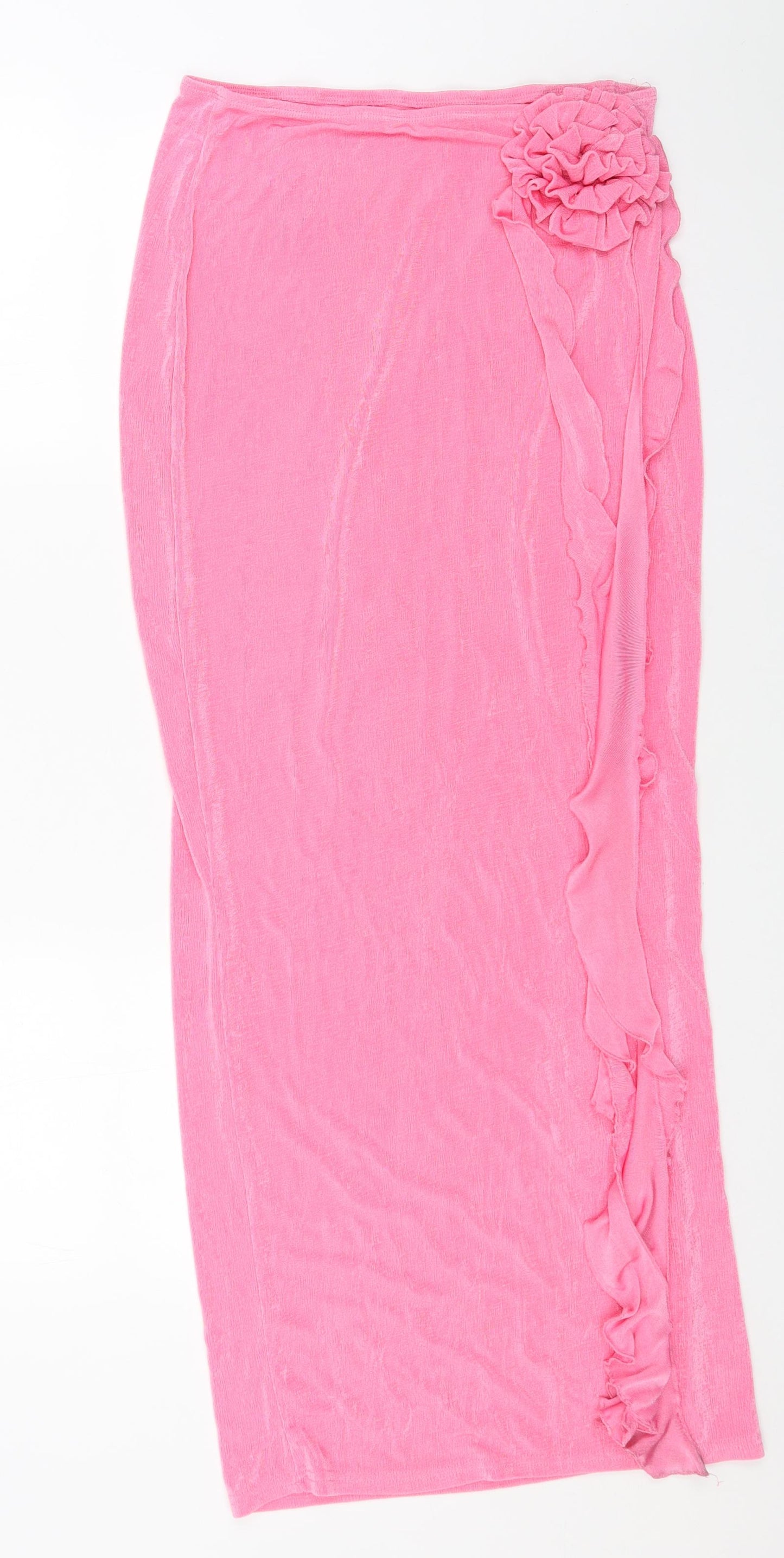 Ego Womens Pink Polyester Wrap Skirt Size L - Flower Detail