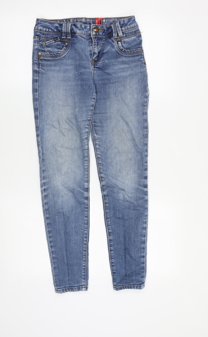 Yes Yes Womens Blue Cotton Skinny Jeans Size 8 Slim Zip
