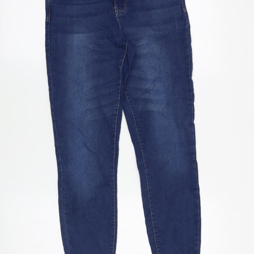 Denim & Co. Womens Blue Cotton Skinny Jeans Size 10 Regular Zip