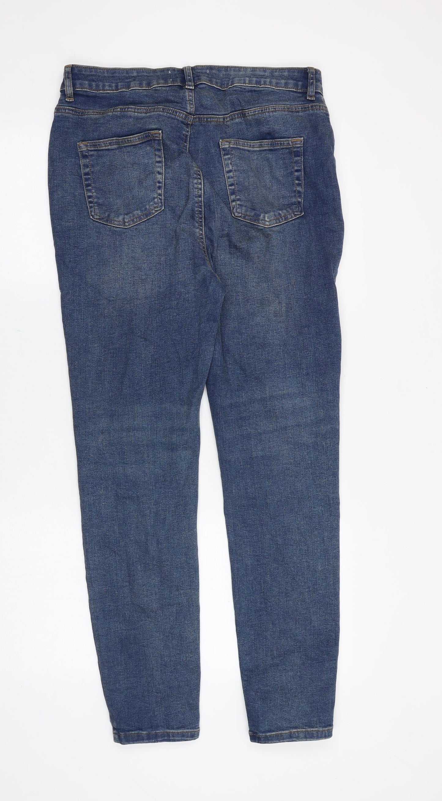 Primark Womens Blue Cotton Skinny Jeans Size 14 Regular Zip