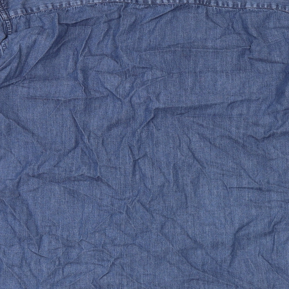 Uniqlo Mens Blue Cotton Button-Up Size XL Collared Button