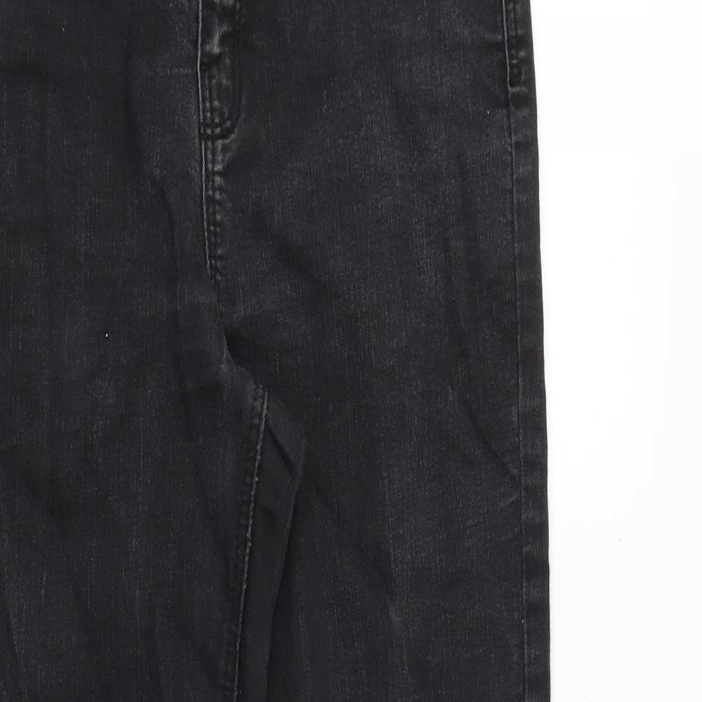 George Womens Black Cotton Bootcut Jeans Size 10 Regular Zip