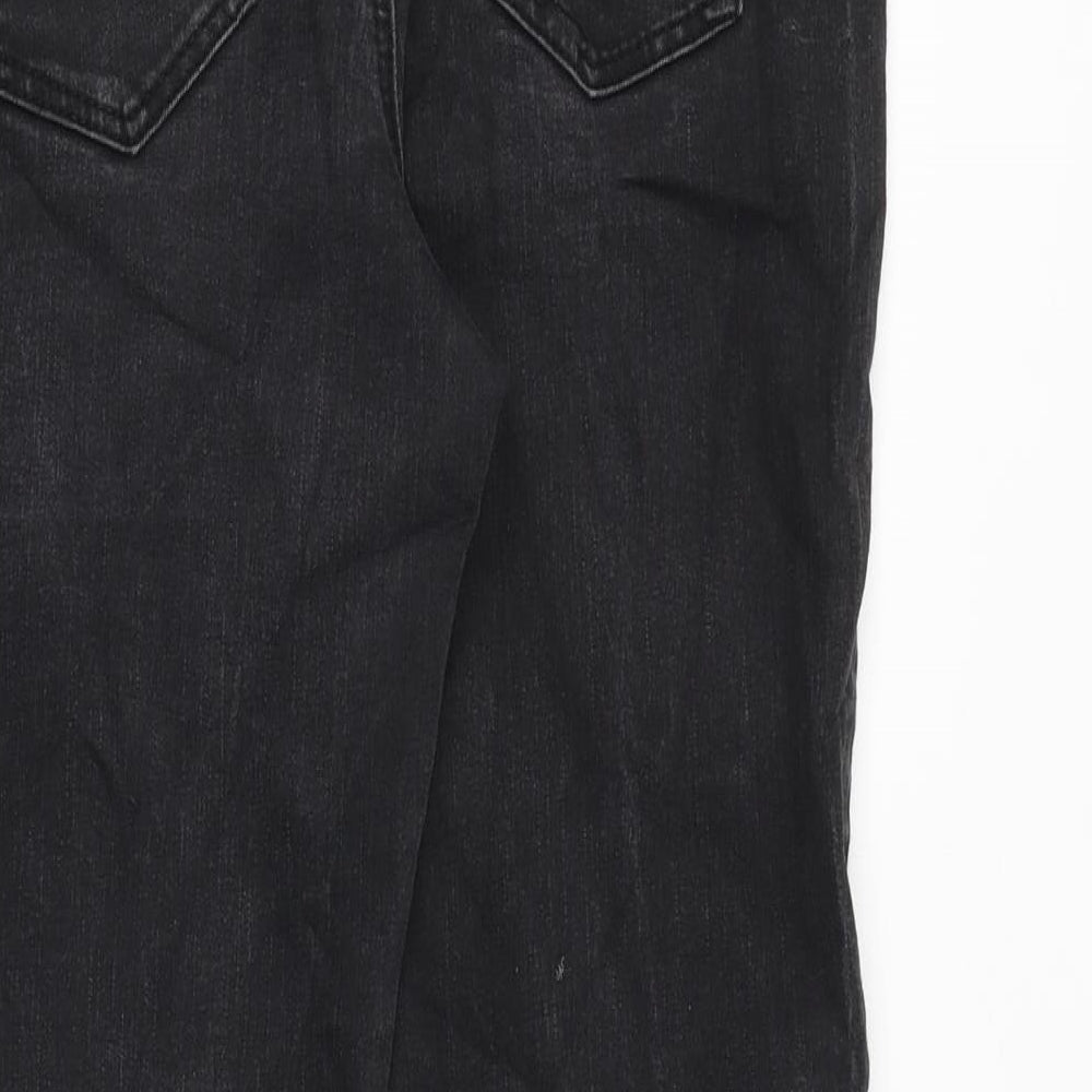 George Womens Black Cotton Bootcut Jeans Size 10 Regular Zip