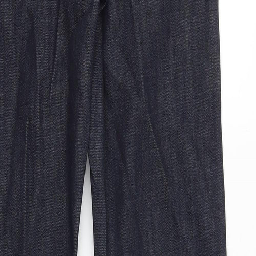 Marks and Spencer Womens Blue Cotton Straight Jeans Size 6 Slim Zip