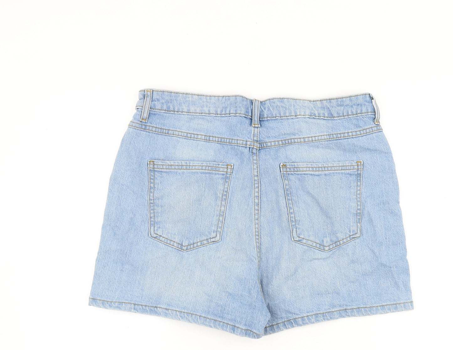 George Womens Blue Cotton Bermuda Shorts Size 16 Regular Zip
