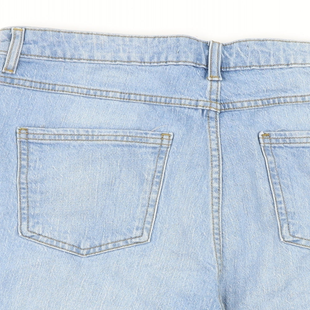 George Womens Blue Cotton Bermuda Shorts Size 16 Regular Zip