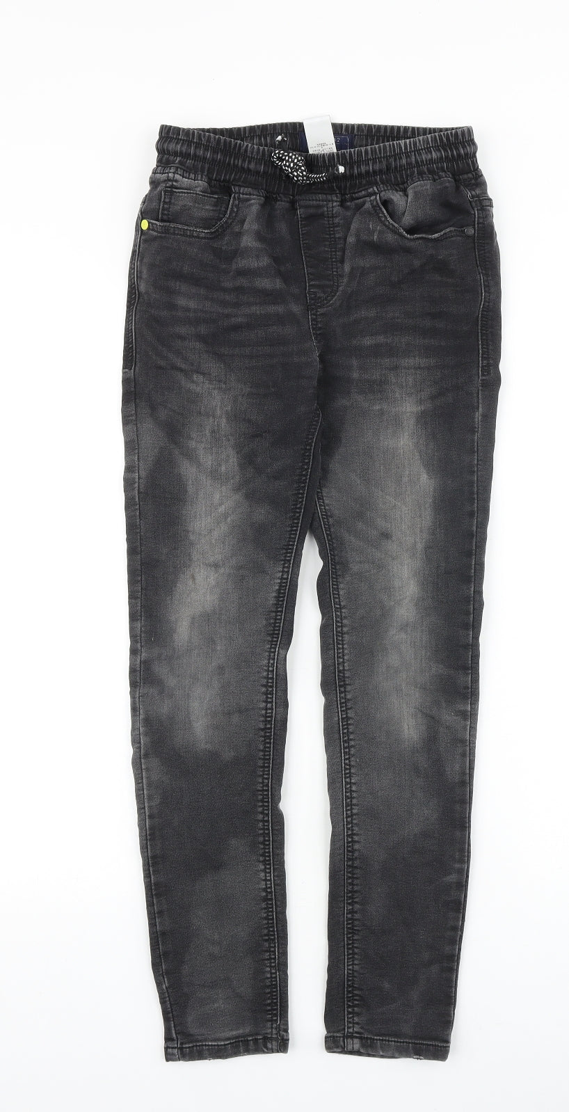 NEXT Boys Black Cotton Skinny Jeans Size 11 Years Regular Drawstring