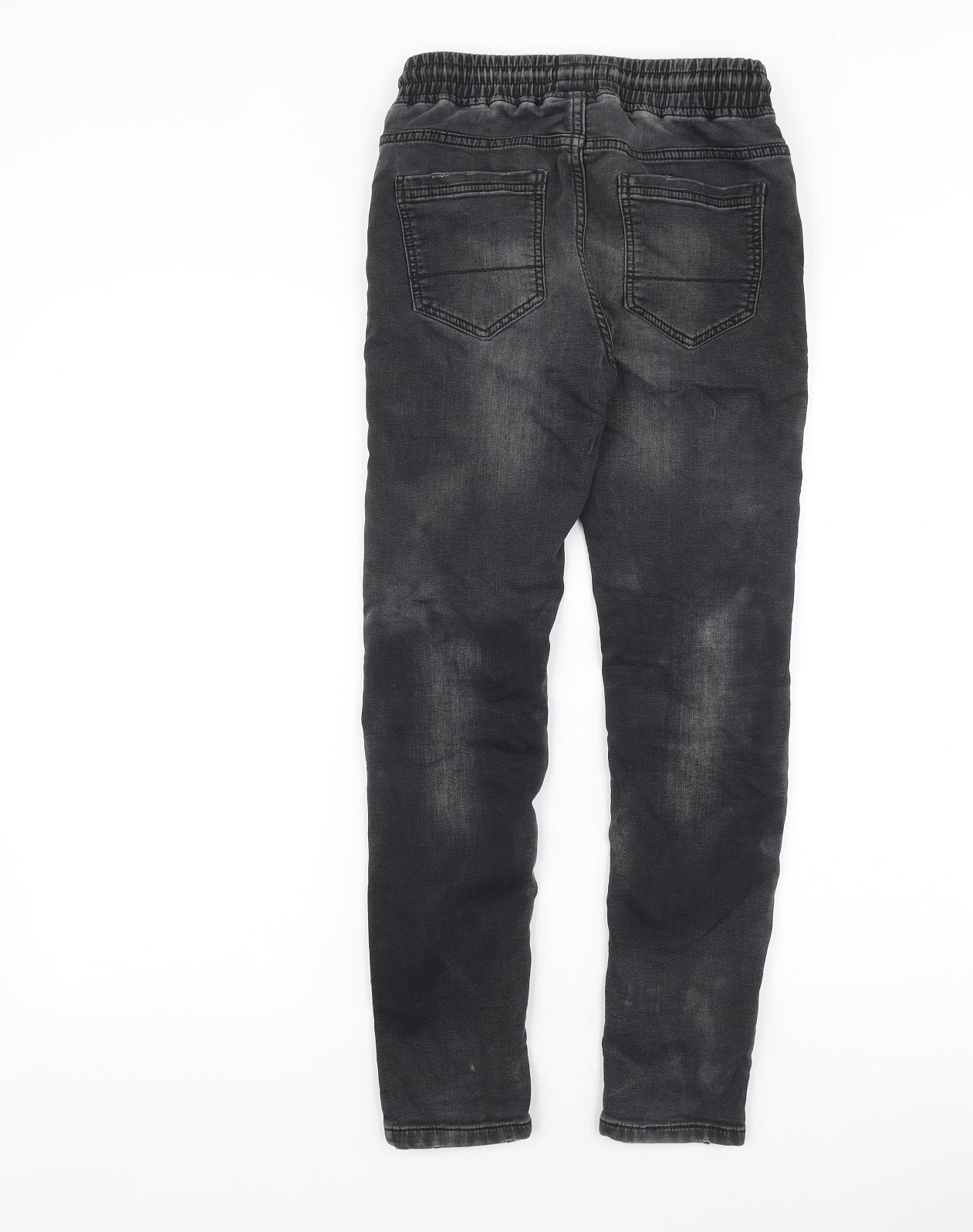 NEXT Boys Black Cotton Skinny Jeans Size 11 Years Regular Drawstring