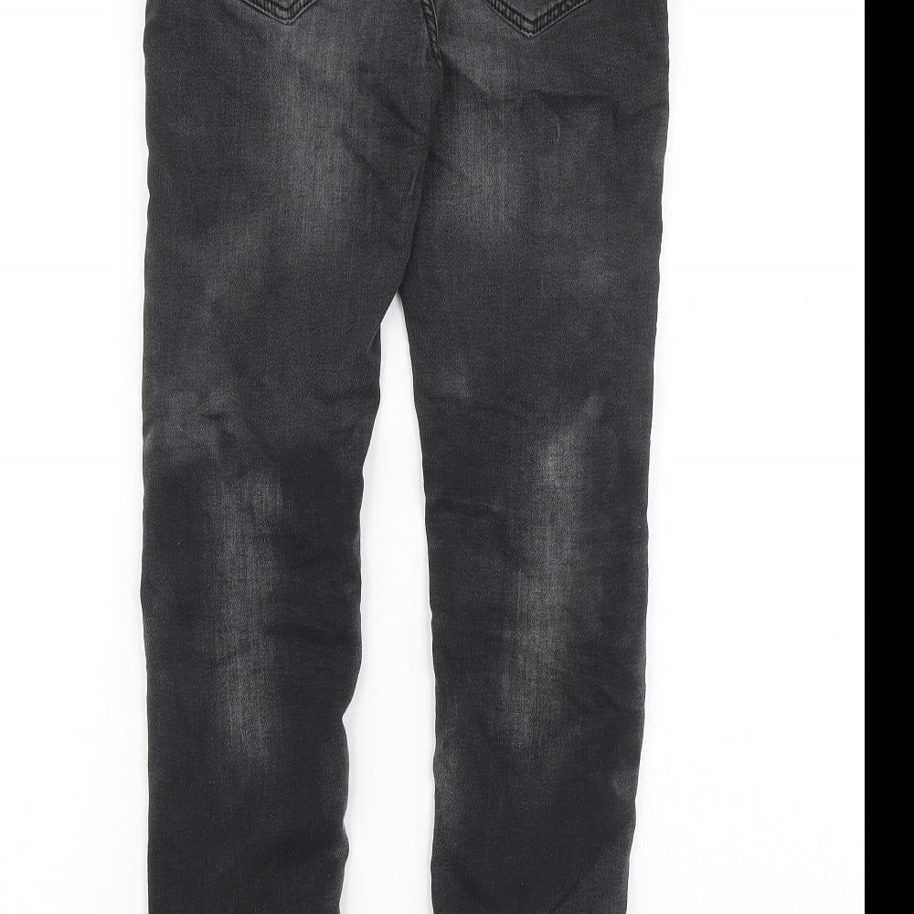 NEXT Boys Black Cotton Skinny Jeans Size 11 Years Regular Drawstring