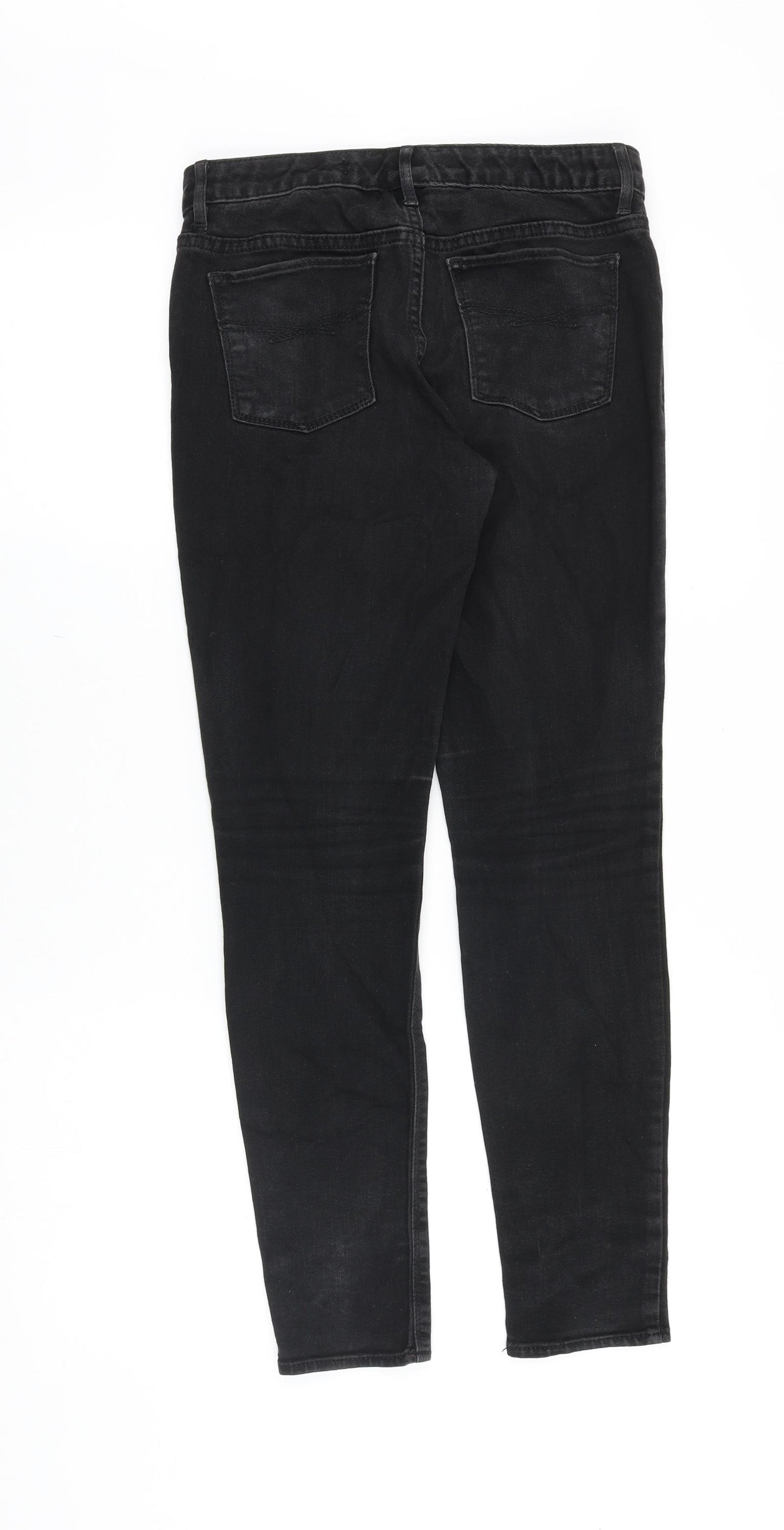 Gap Girls Black Cotton Skinny Jeans Size 13 Years Regular Zip