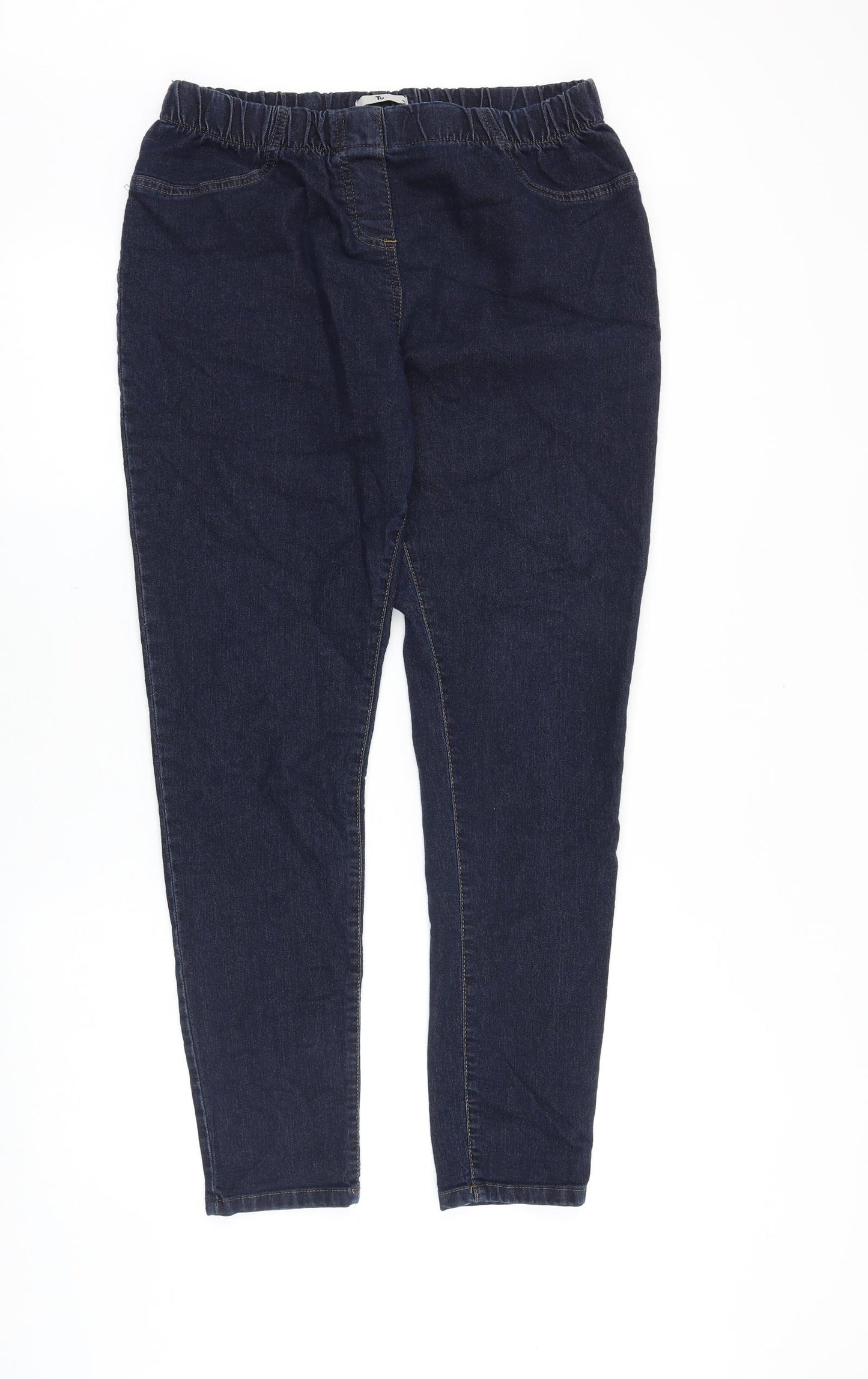TU Womens Blue Cotton Jegging Jeans Size 16 Slim