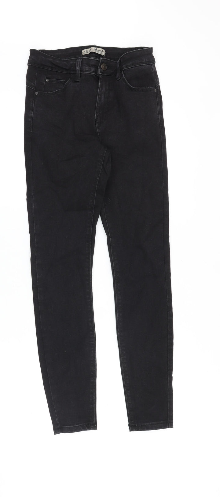Denim & Co. Womens Black Cotton Skinny Jeans Size 8 Slim Zip