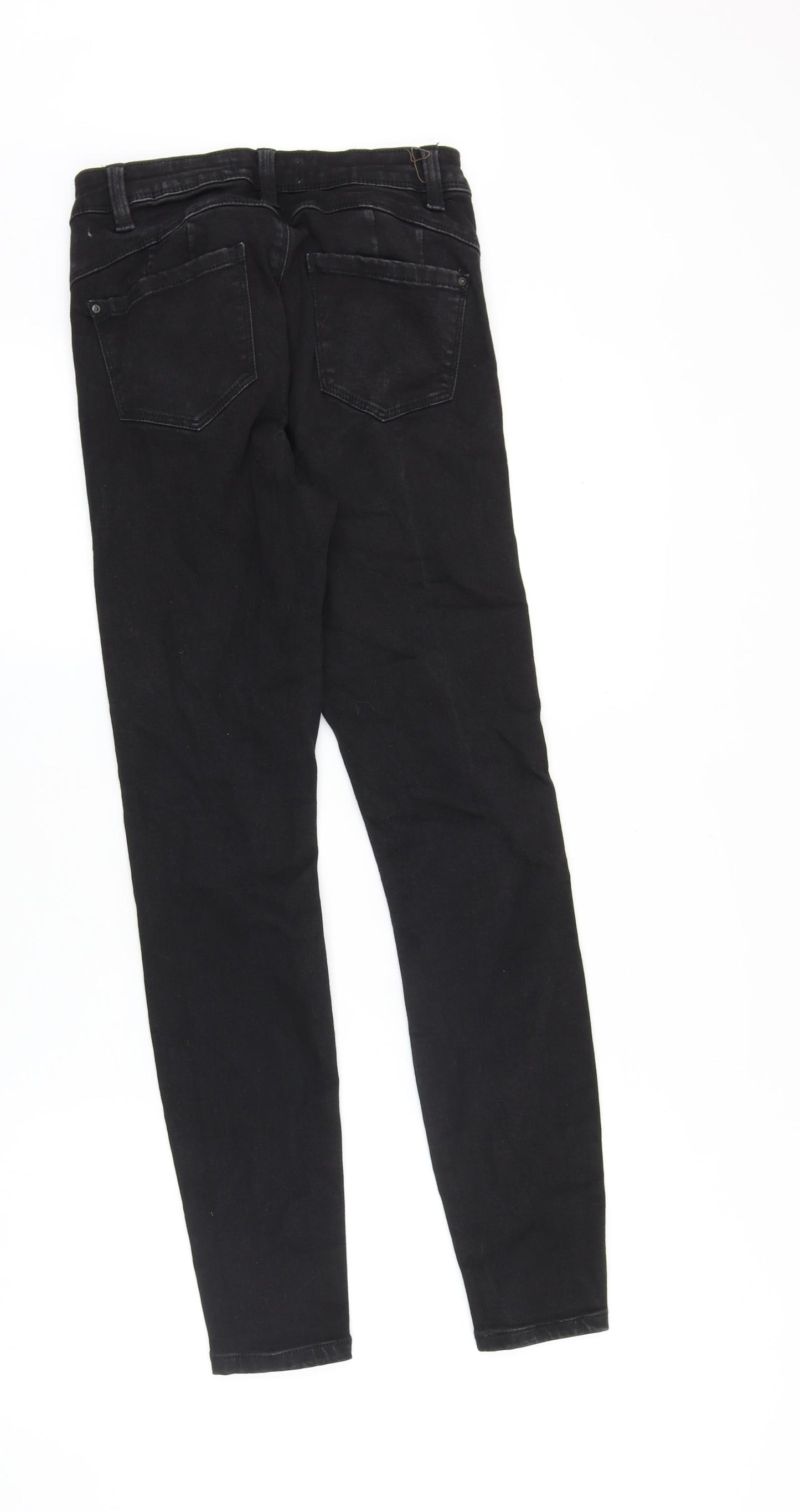Denim & Co. Womens Black Cotton Skinny Jeans Size 8 Slim Zip