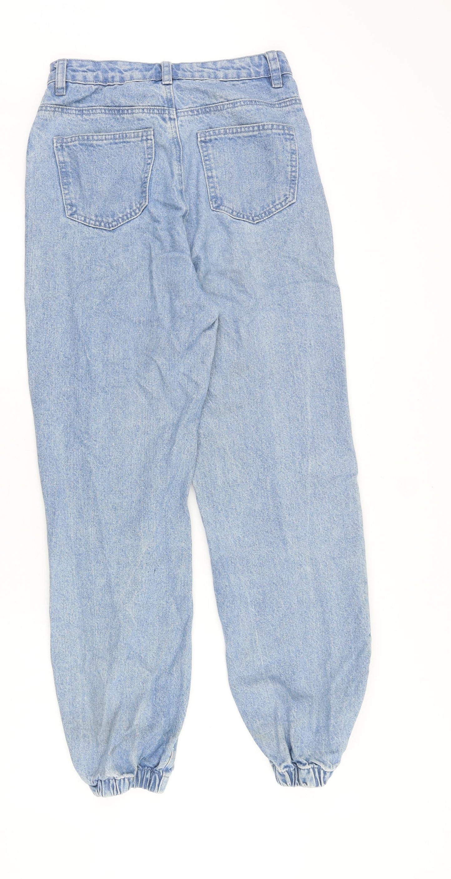 Missguided Womens Blue Cotton Tapered Jeans Size 4XL Regular Zip