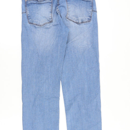 NEXT Womens Blue Cotton Straight Jeans Size 10 Regular Zip