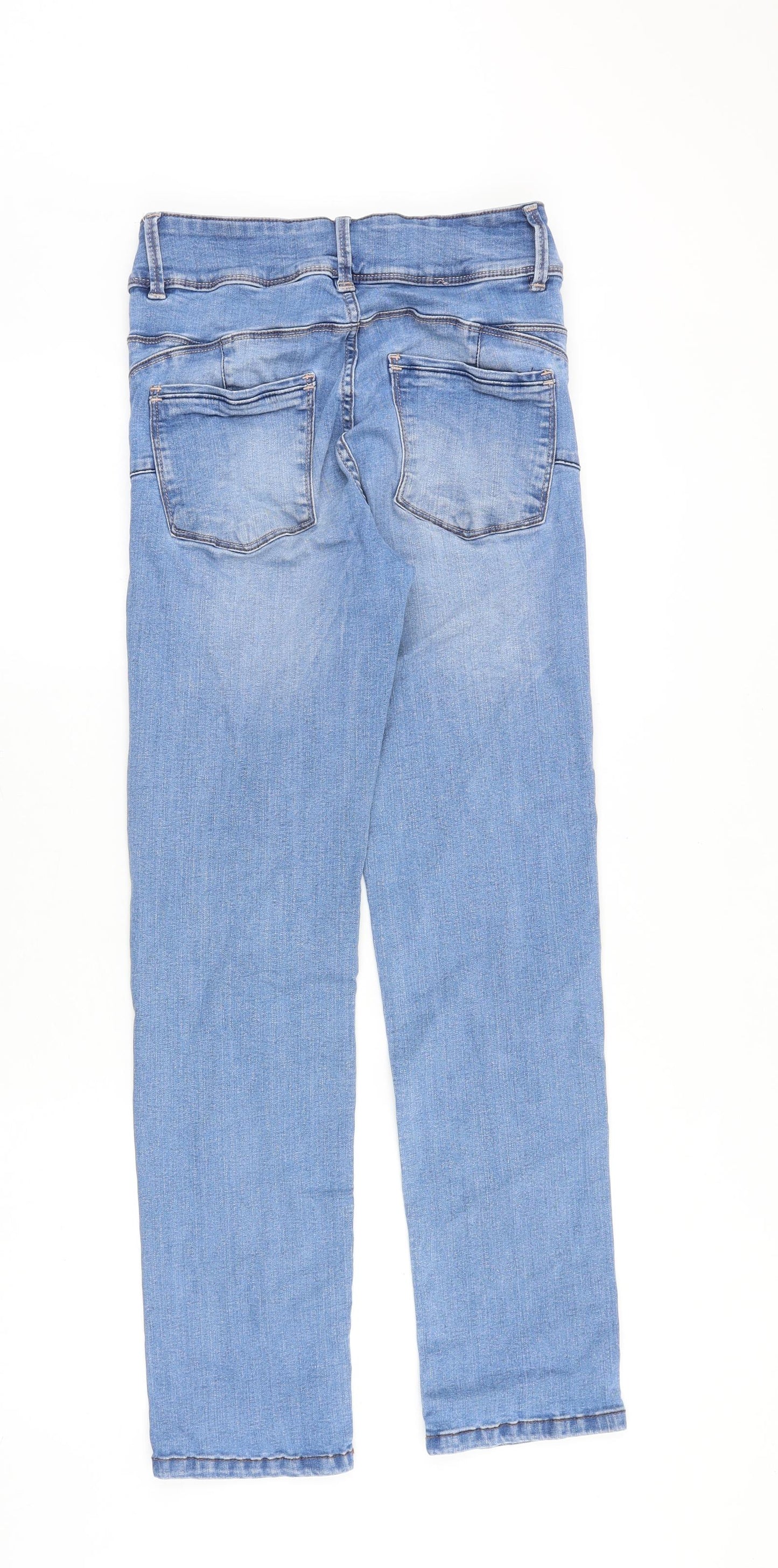 NEXT Womens Blue Cotton Straight Jeans Size 10 Regular Zip