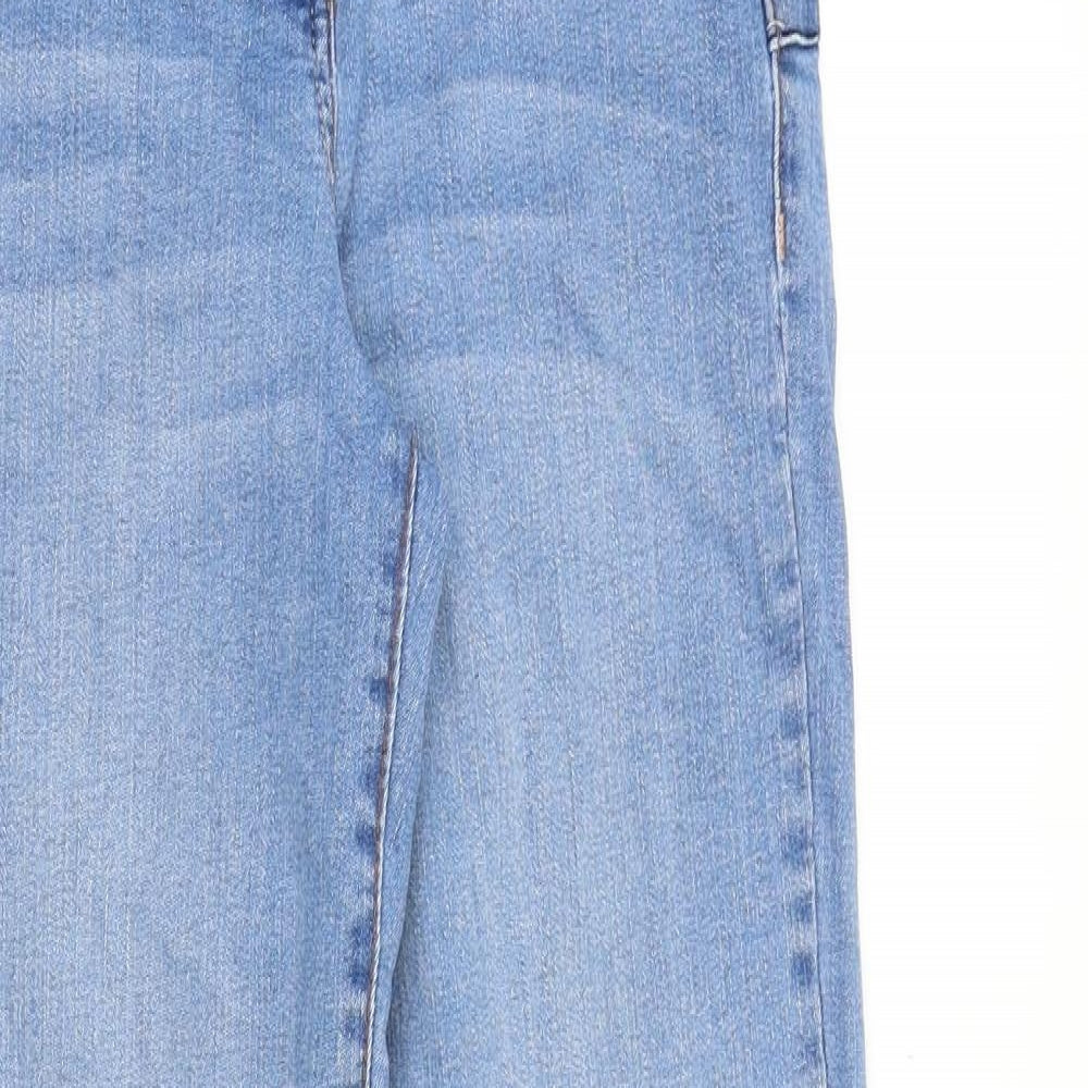 NEXT Womens Blue Cotton Straight Jeans Size 10 Regular Zip