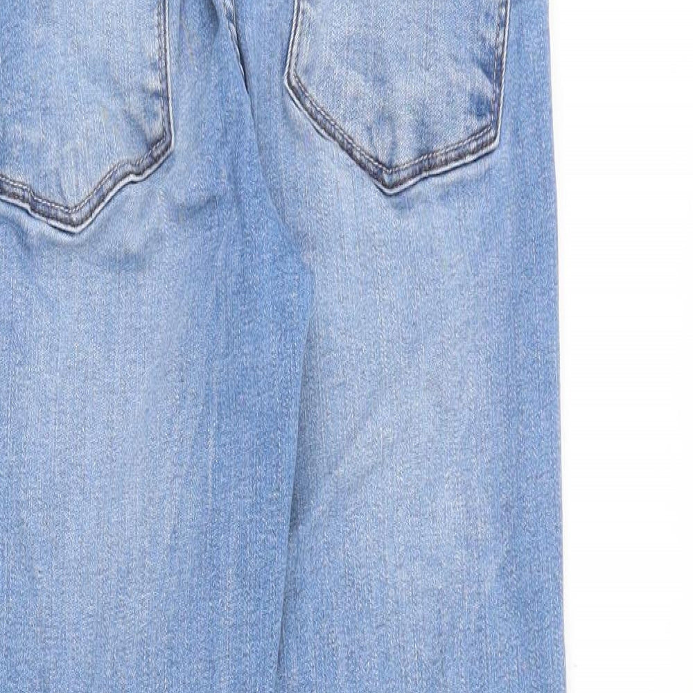 NEXT Womens Blue Cotton Straight Jeans Size 10 Regular Zip