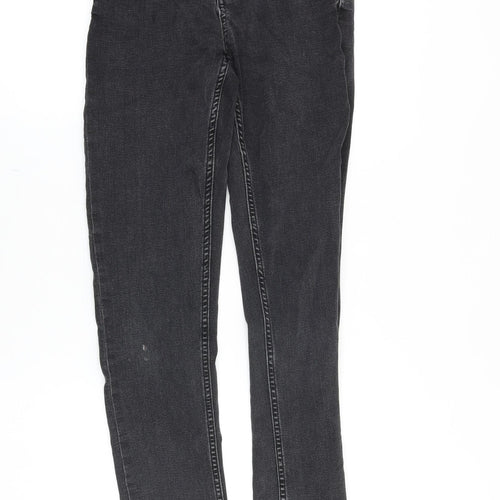 Marks and Spencer Womens Black Cotton Skinny Jeans Size 8 Slim Zip
