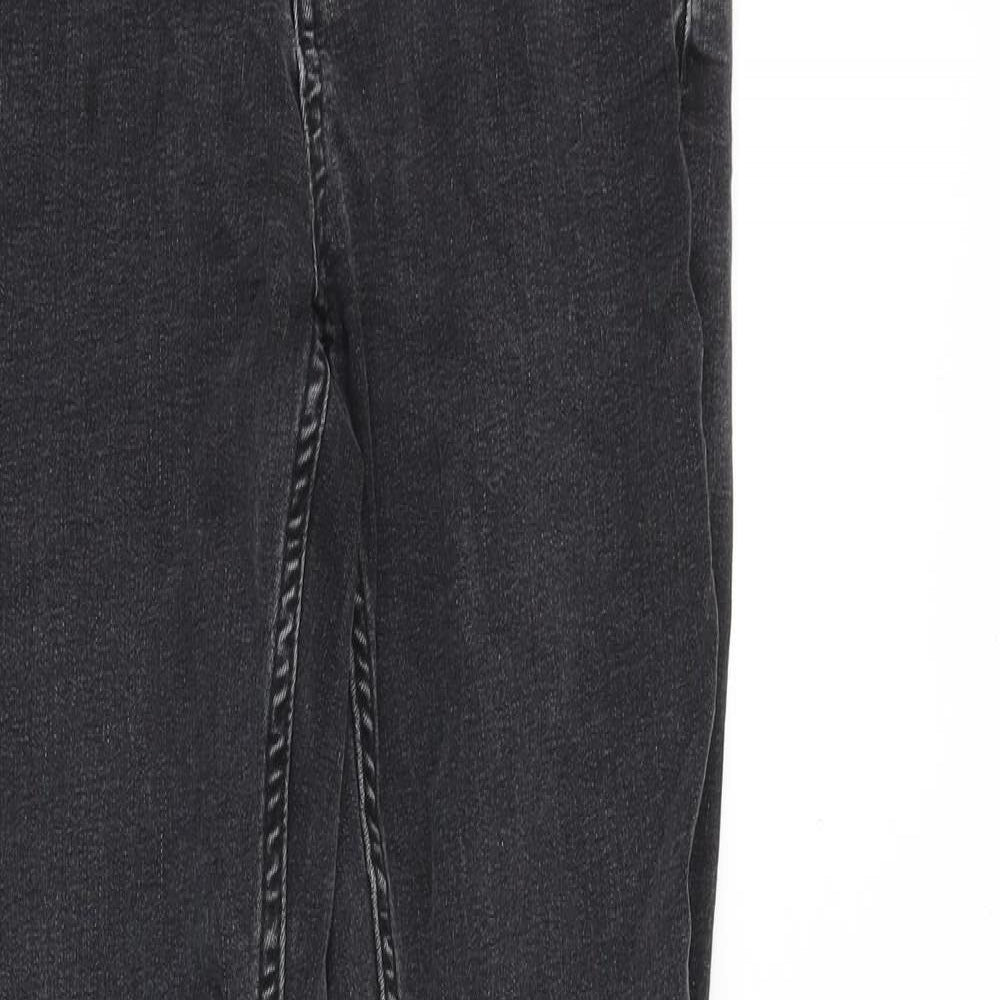 Marks and Spencer Womens Black Cotton Skinny Jeans Size 8 Slim Zip