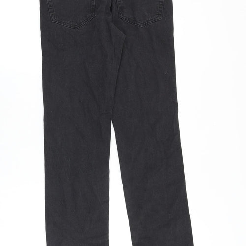 Denim & Co. Womens Black Cotton Straight Jeans Size 6 Regular Zip