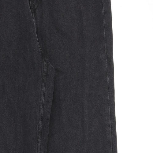 Denim & Co. Womens Black Cotton Straight Jeans Size 6 Regular Zip