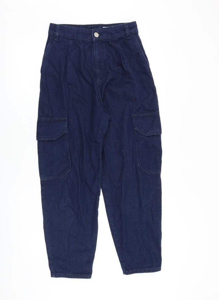 ASOS Womens Blue Cotton Tapered Jeans Size 26 in Regular Zip