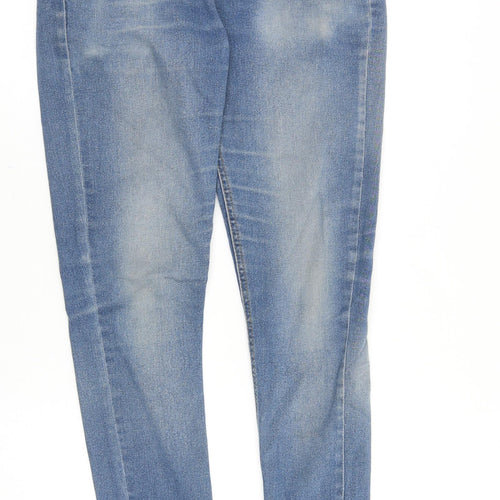 Boohoo Mens Blue Cotton Skinny Jeans Size 30 in Slim Zip
