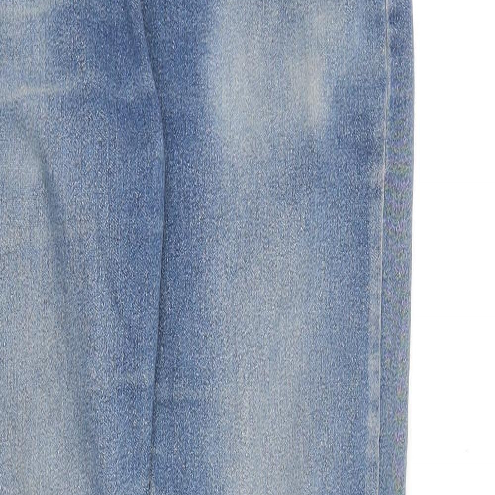 Boohoo Mens Blue Cotton Skinny Jeans Size 30 in Slim Zip