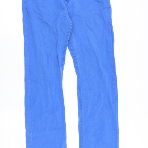 Jordache Womens Blue Cotton Straight Jeans Size 30 in Regular Zip