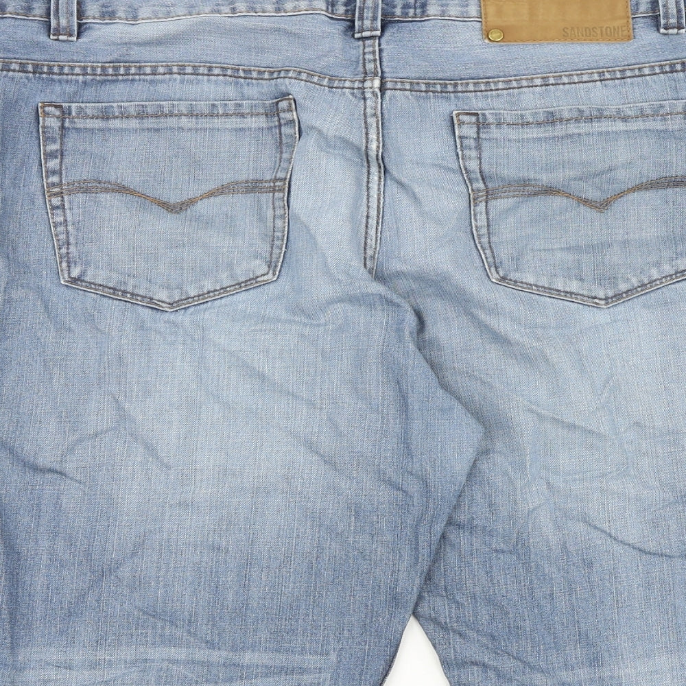 Sandstone Mens Blue Cotton Biker Shorts Size 36 in Regular Zip
