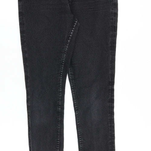 Marks and Spencer Womens Black Cotton Skinny Jeans Size 10 Slim Zip